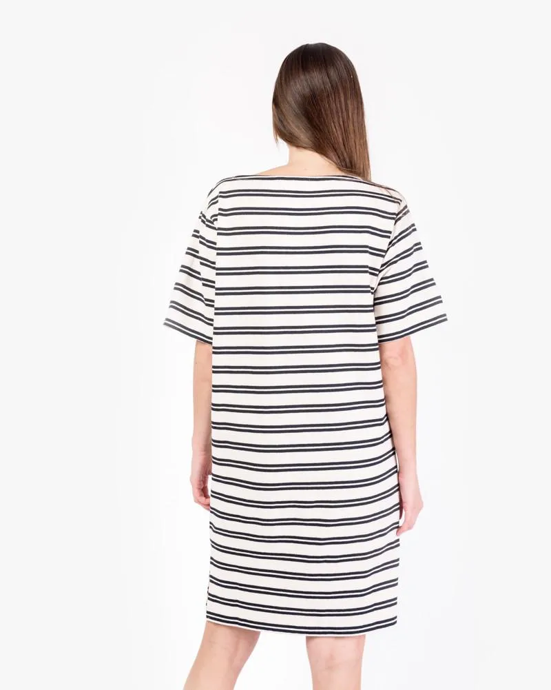 Dodora Striped Dress in Ecru