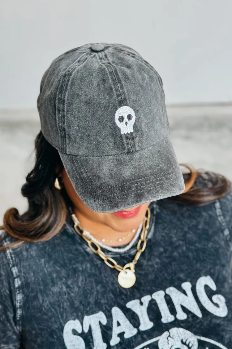 Embroidered Skull Baseball Hat