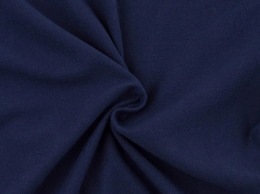 End of Bolt: 3-1/4th yards of Double Brushed Poly Spandex Navy Knit Solid 180GSM- remnant