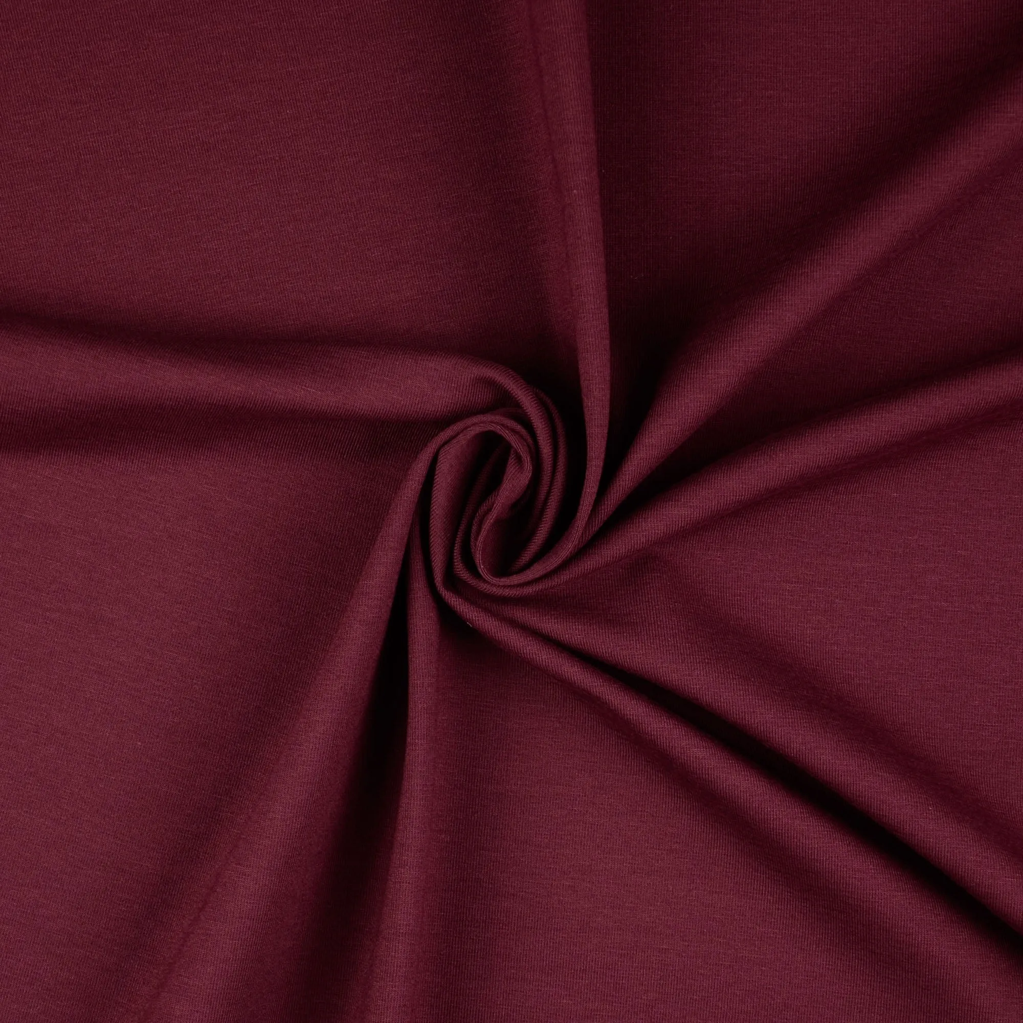 Essential Chic Aubergine Plain Cotton Jersey Fabric WITH FAULT (pull lines at every 4cm)