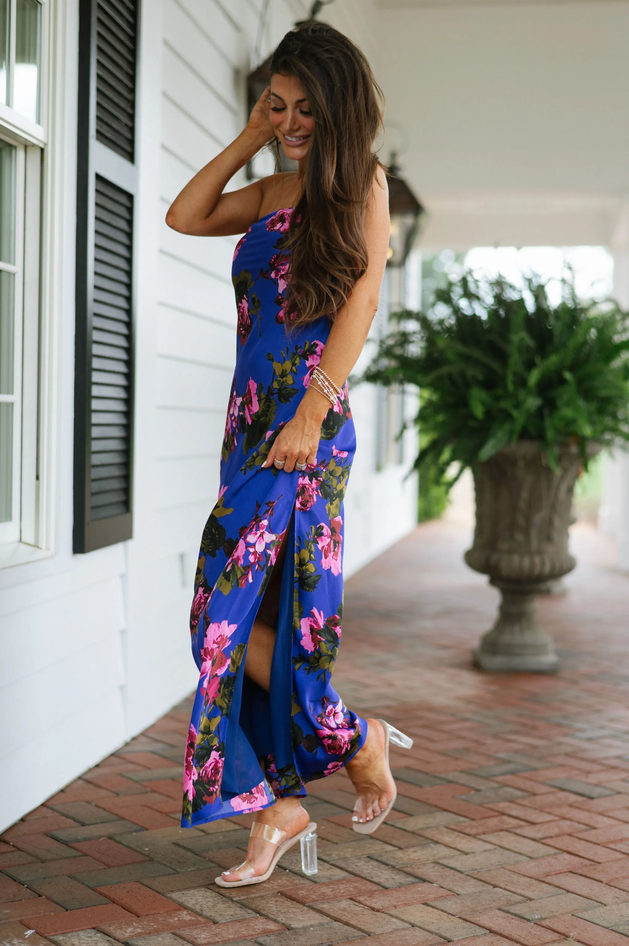 Ezra Strapless Dress-Midnight Floral