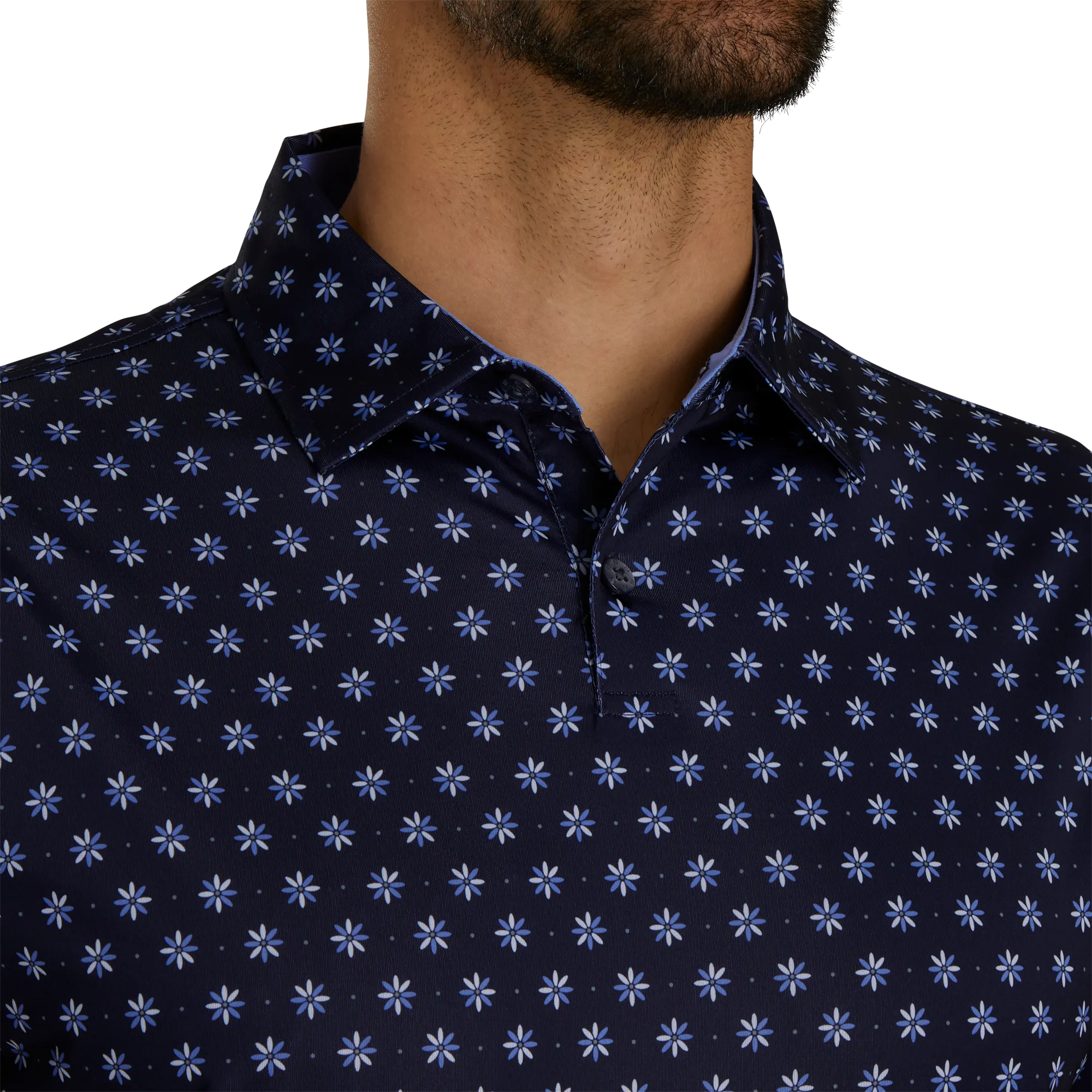 FootJoy Flower Foulard Lisle Self Collar Polo