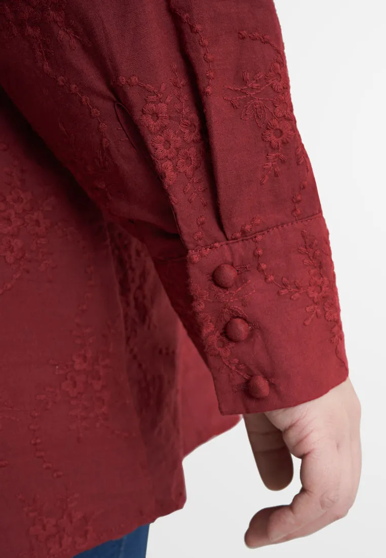 Francille Floral Eyelet Embroidery Blouse