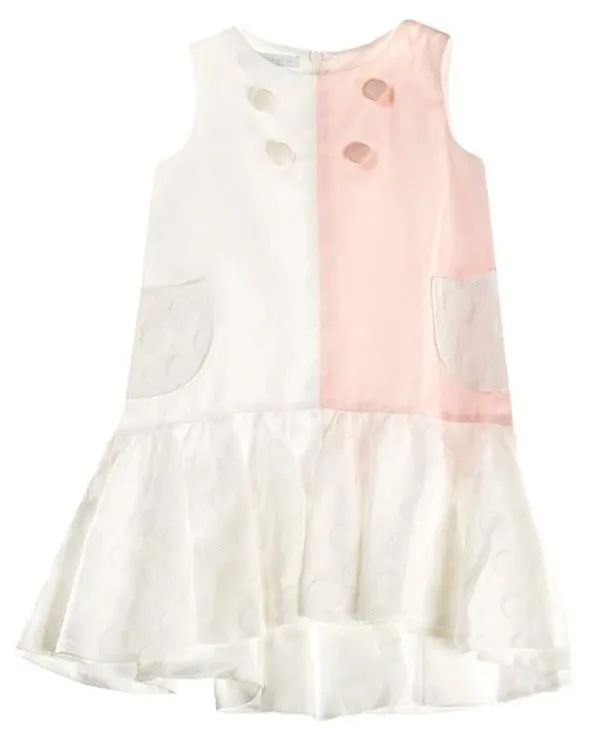 FUN & FUN Girl's BDR3297 Striped Dress - Peach, Cream