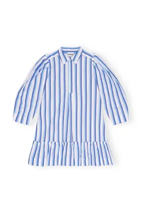 Ganni Stripe Cotton Mini Shirt Dress