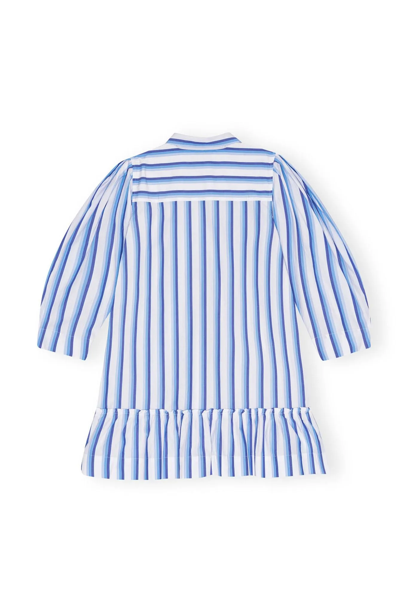 Ganni Stripe Cotton Mini Shirt Dress