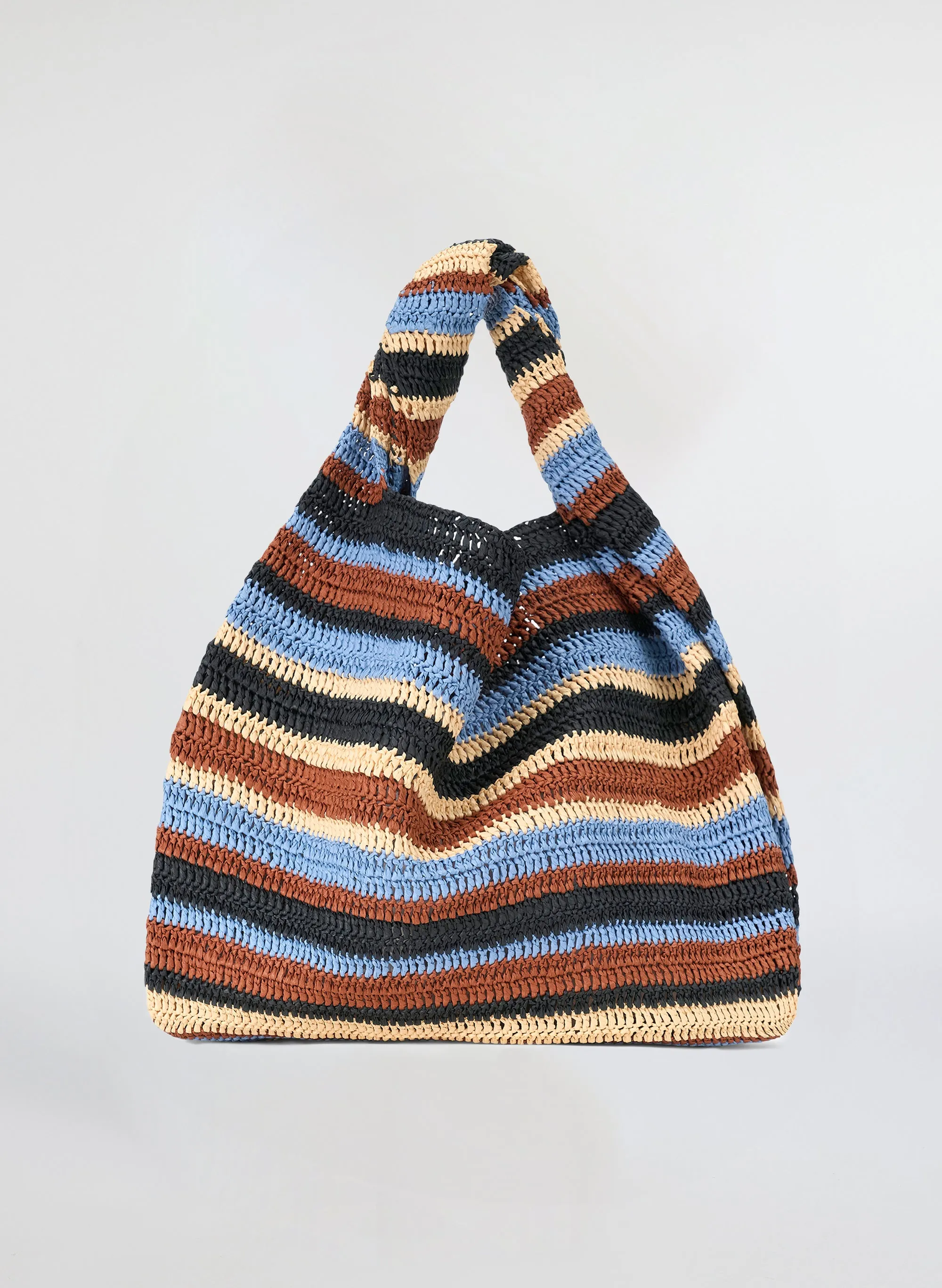 Gia Striped Raffia Bag