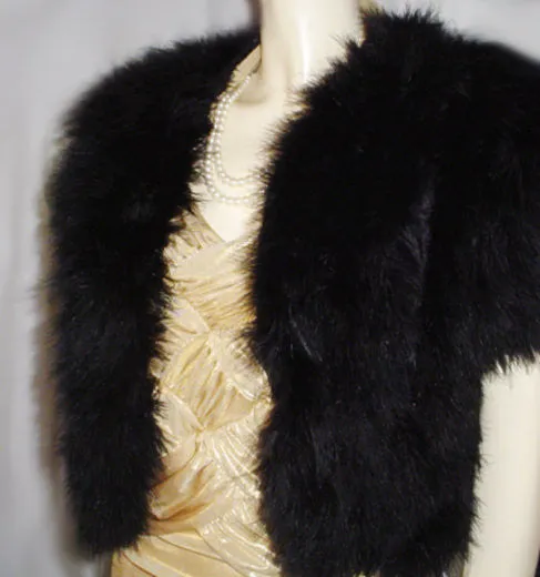 *GLAMOROUS FABULOUS FLUFFY BLACK MARABOU FEATHER EVENING JACKET OR BED JACKET