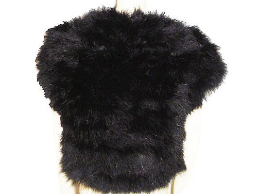 *GLAMOROUS FABULOUS FLUFFY BLACK MARABOU FEATHER EVENING JACKET OR BED JACKET