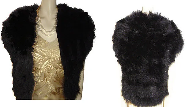 *GLAMOROUS FABULOUS FLUFFY BLACK MARABOU FEATHER EVENING JACKET OR BED JACKET