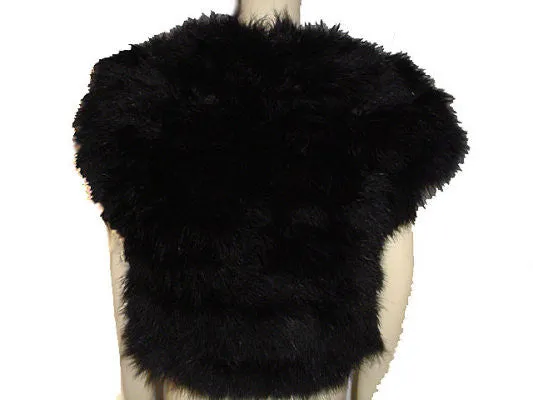 *GLAMOROUS FABULOUS FLUFFY BLACK MARABOU FEATHER EVENING JACKET OR BED JACKET