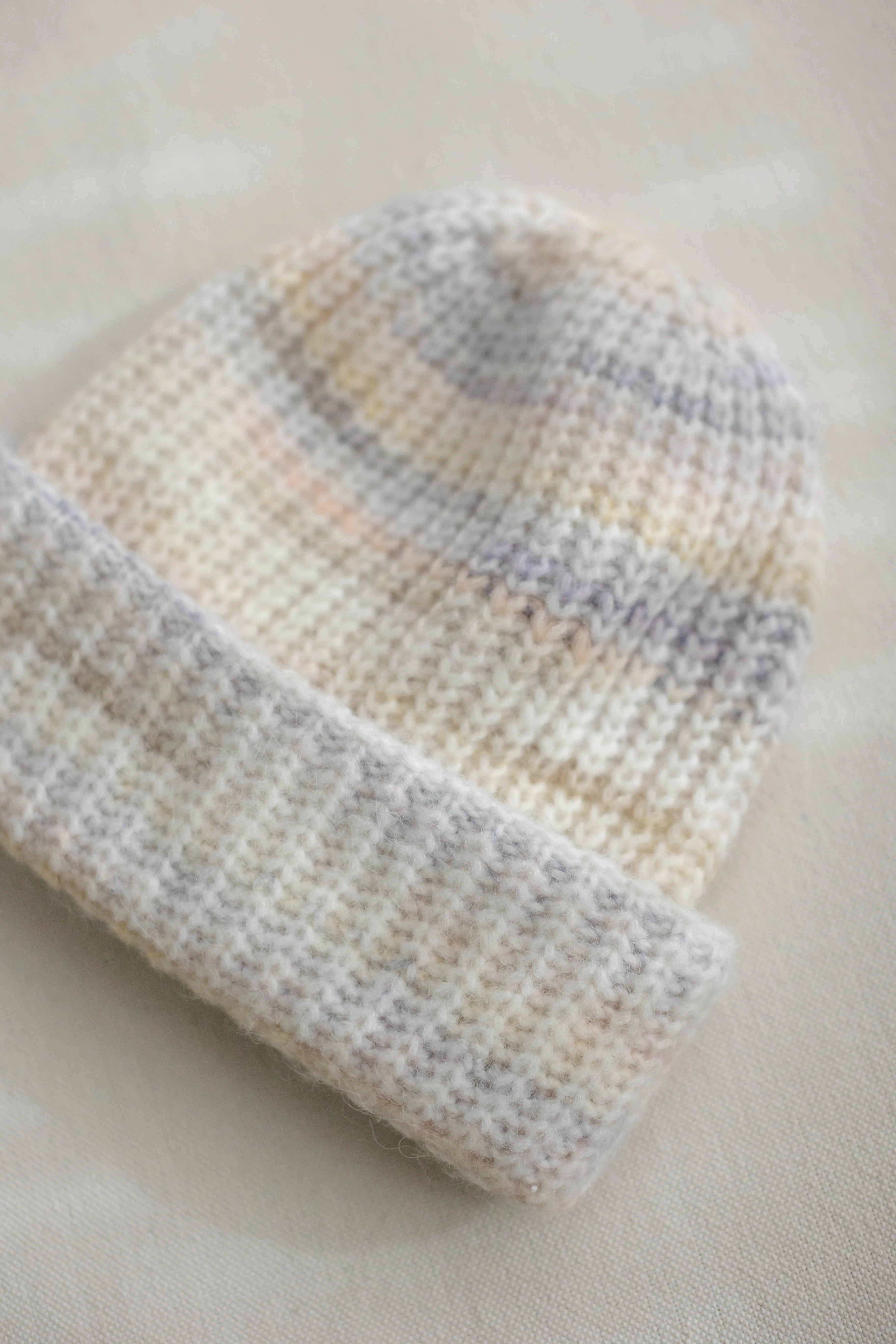 Gradient Knit Beanie in Ivory FINAL SALE