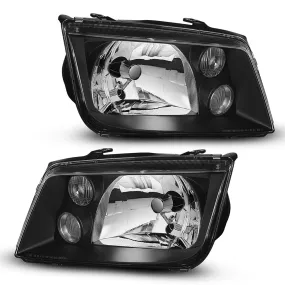 Headlight Assembly for 1999-2005 VW Jetta/Bora MK4 Black Housing White Corner(Do Not Fit Models Made Before May 1999 Or MK5 2005)