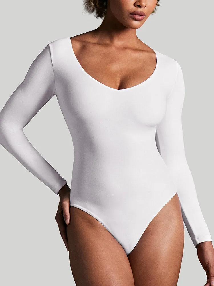 IUGA Long Sleeve V Neck Bodysuits for Women