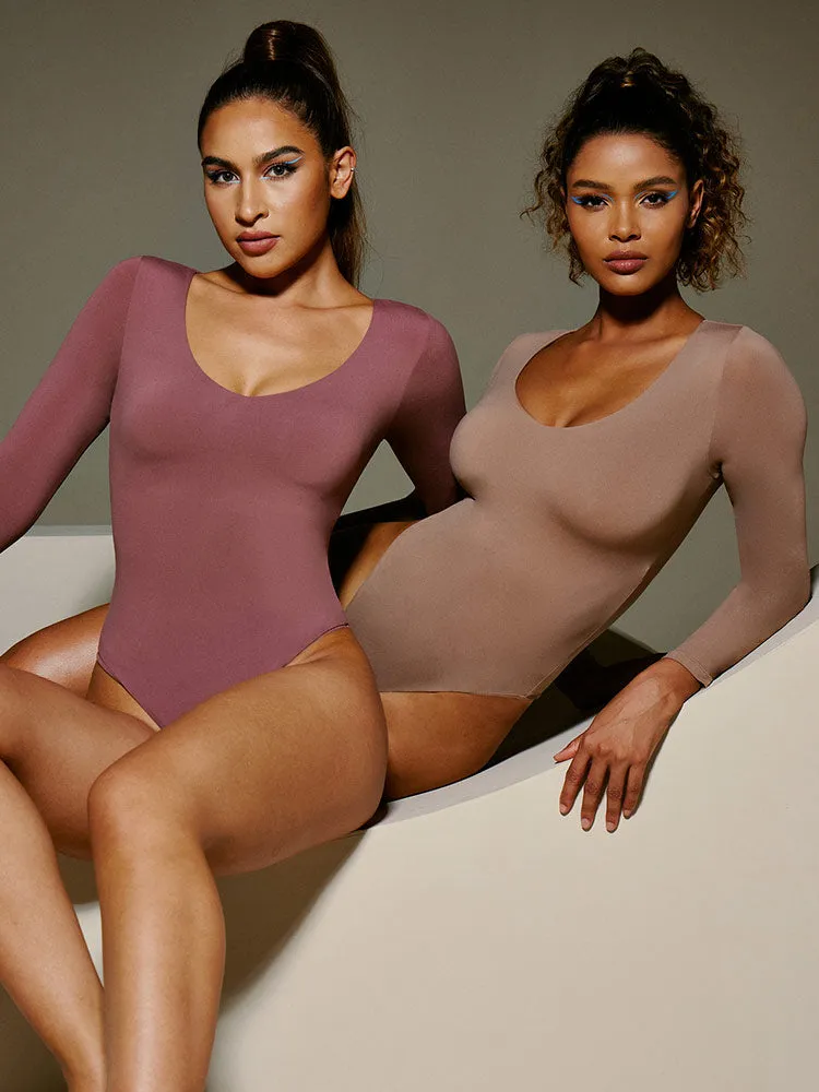 IUGA Long Sleeve V Neck Bodysuits for Women