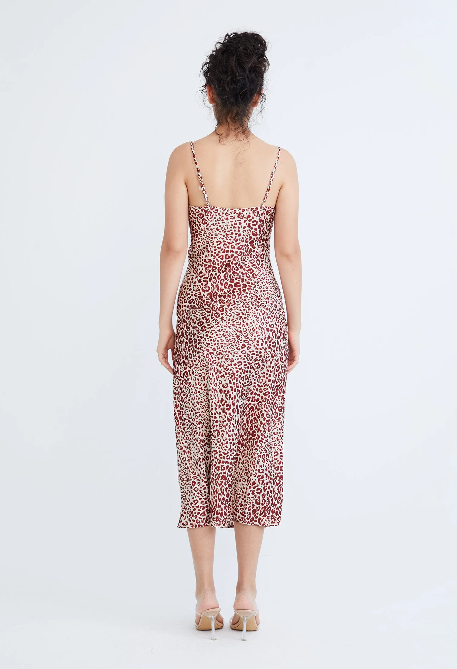 Leopard Spotted Midi Slip Dress