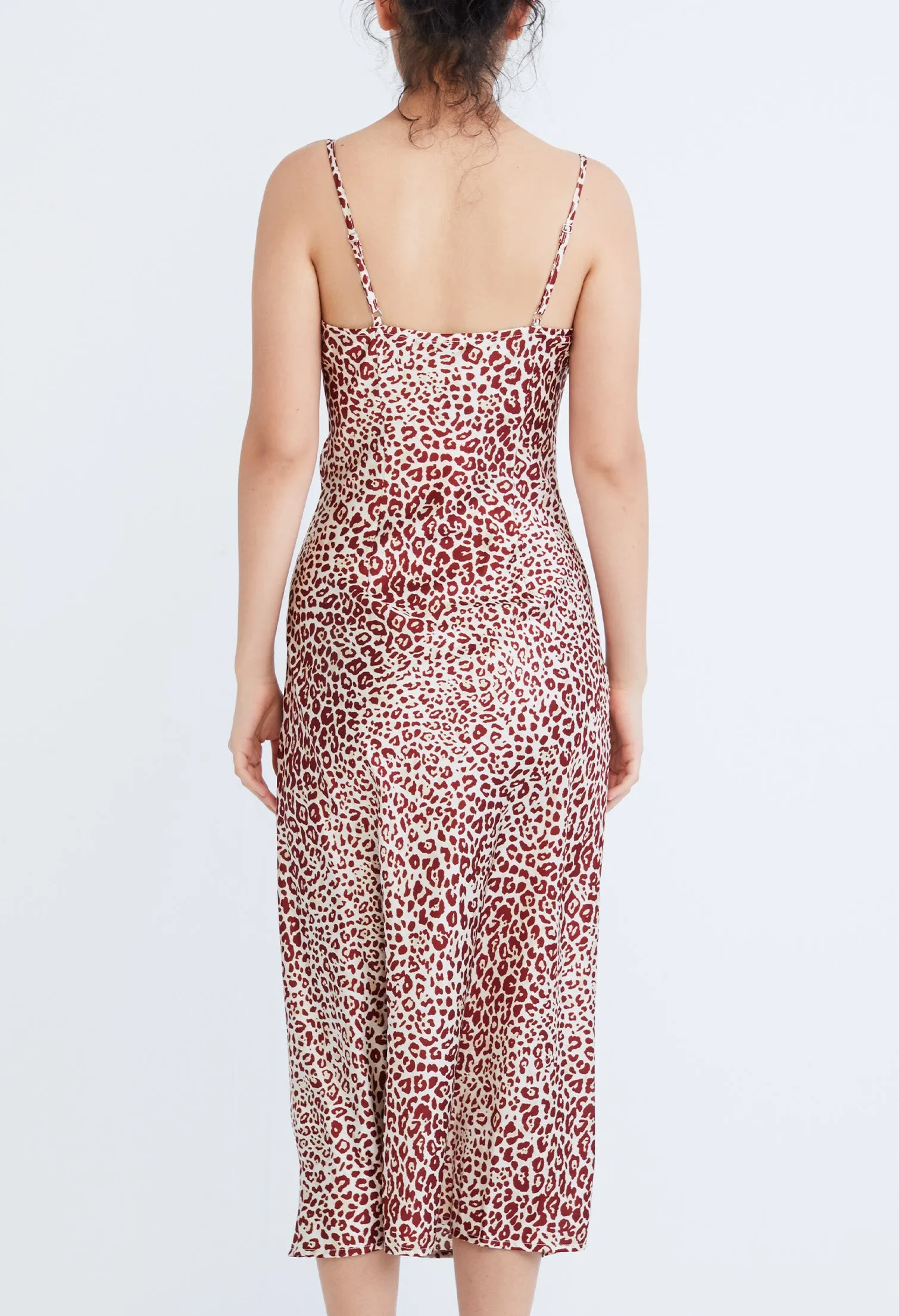 Leopard Spotted Midi Slip Dress