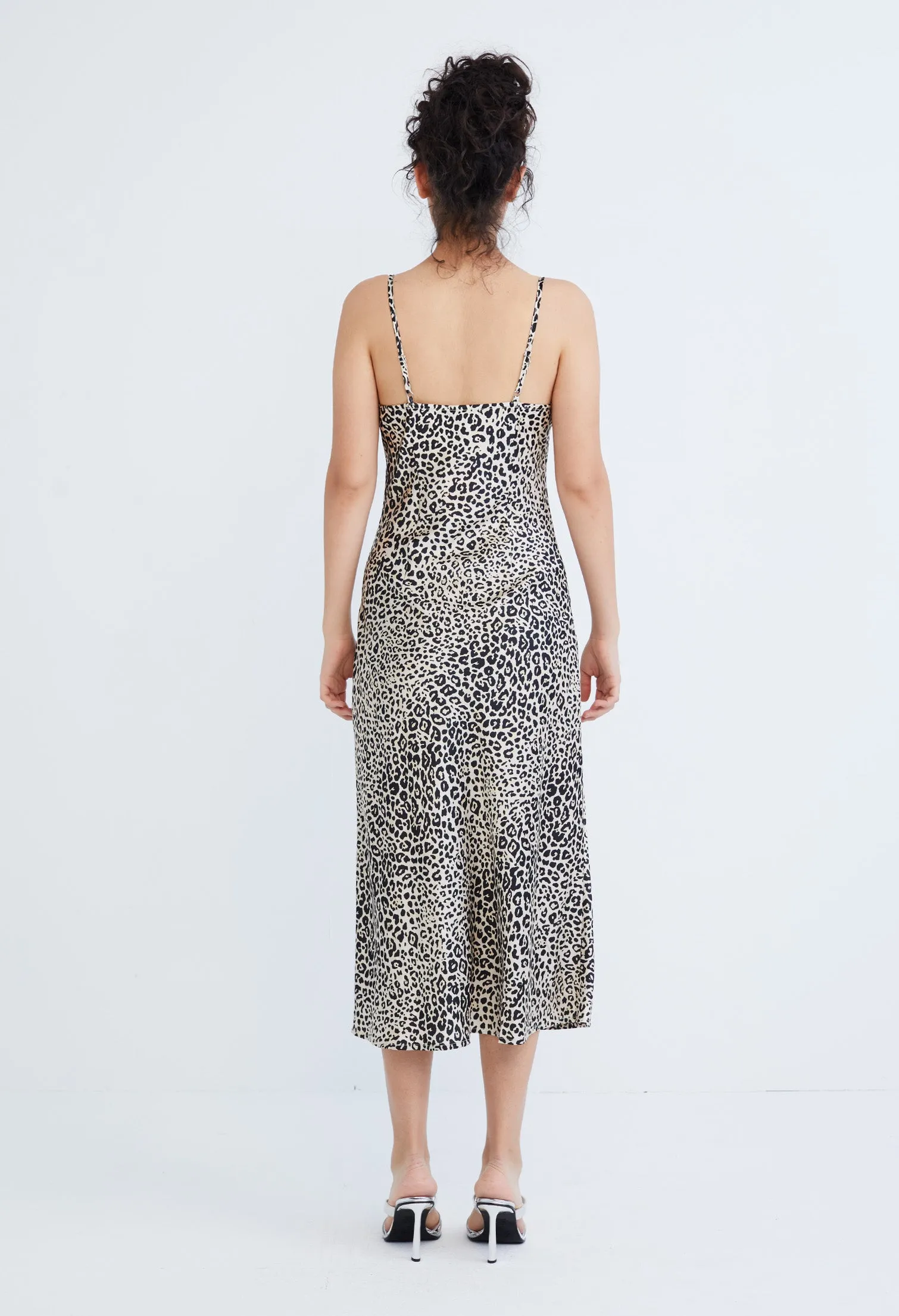 Leopard Spotted Midi Slip Dress