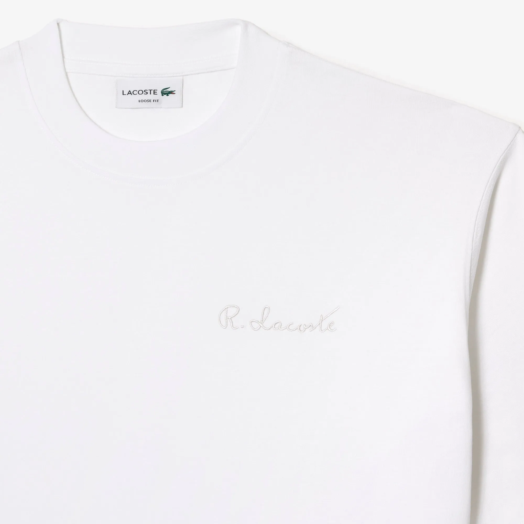 Loose Fit Heavy Cotton Lacoste Embroidery T-shirt