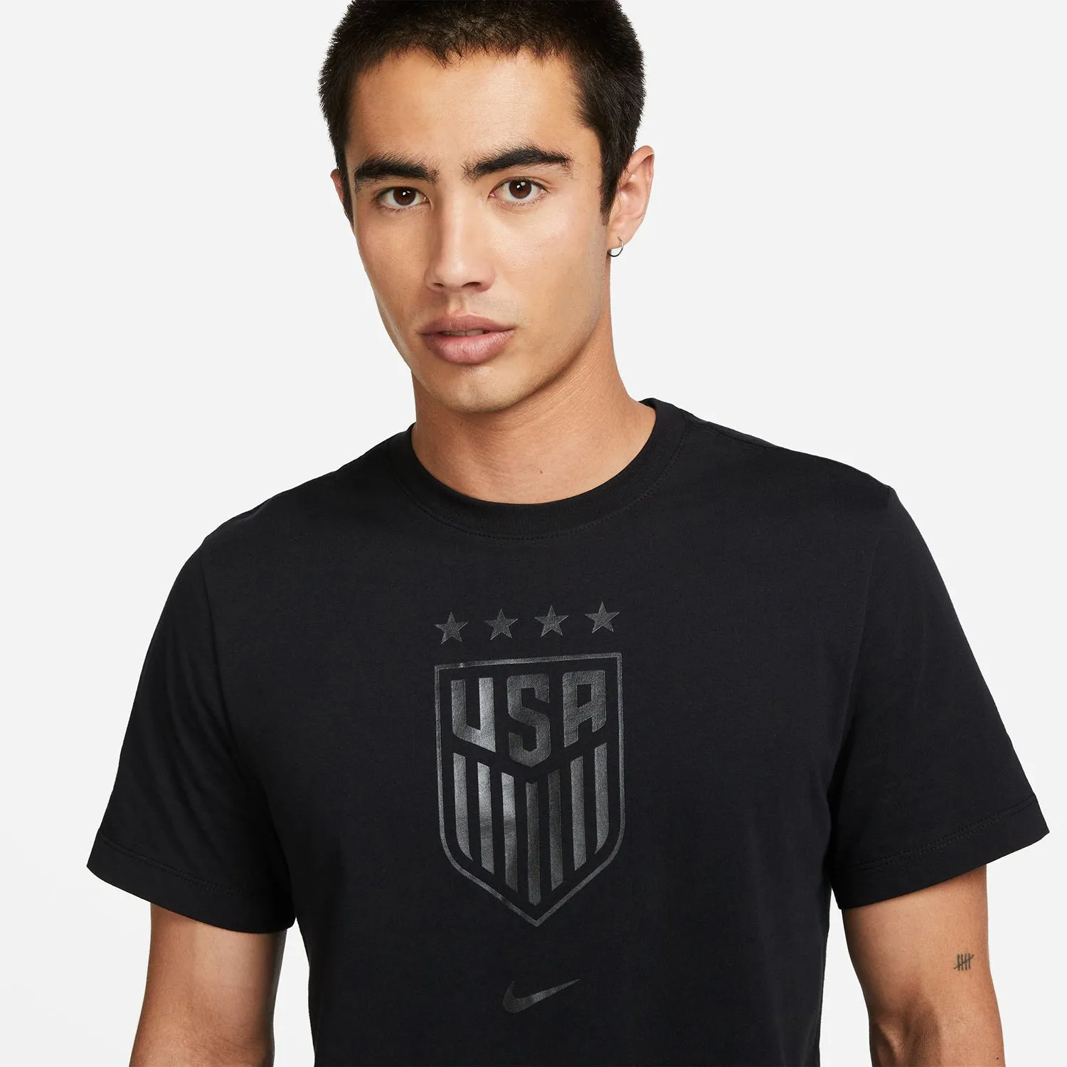 Men's Nike USWNT Black Monochrome Crest Tee