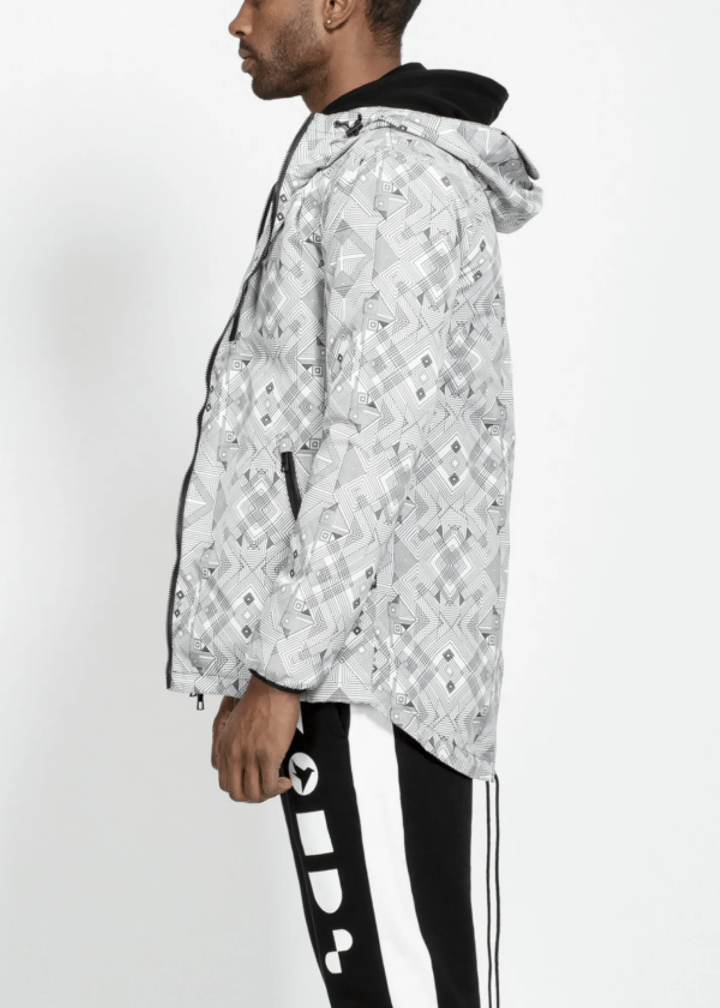 Men's Tech Graphic Windbreaker Jacket in White