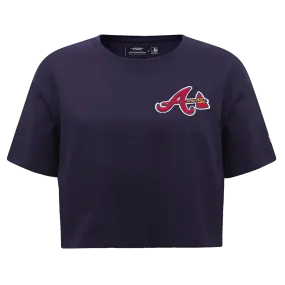 MLB ATLANTA BRAVES CLASSIC WOMEN'S BOXY TEE (MIDNIGHT NAVY)