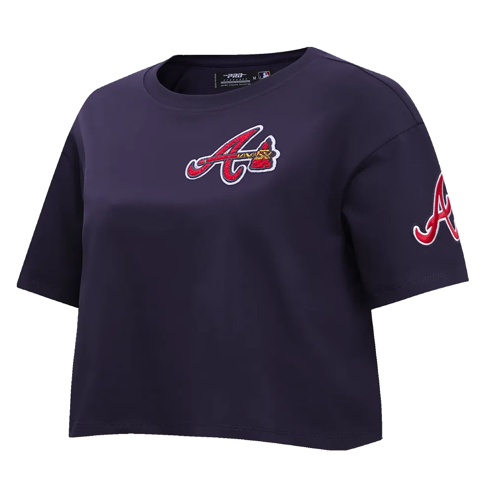 MLB ATLANTA BRAVES CLASSIC WOMEN'S BOXY TEE (MIDNIGHT NAVY)