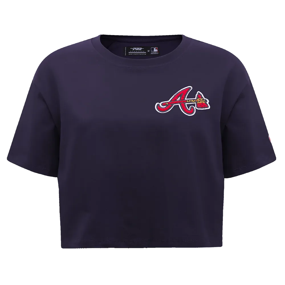 MLB ATLANTA BRAVES CLASSIC WOMEN'S BOXY TEE (MIDNIGHT NAVY)