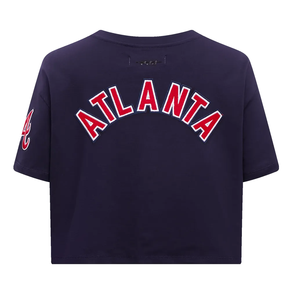 MLB ATLANTA BRAVES CLASSIC WOMEN'S BOXY TEE (MIDNIGHT NAVY)