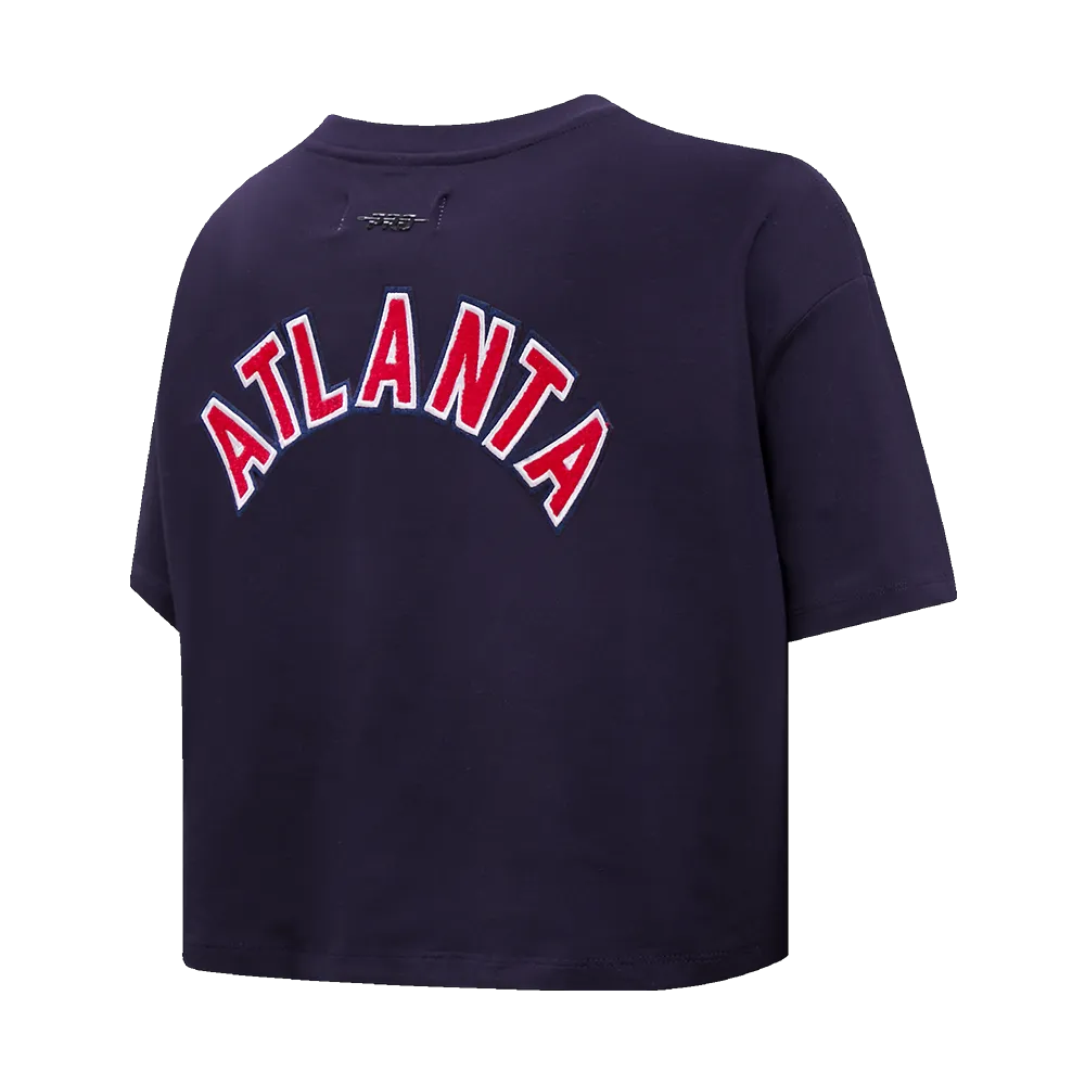 MLB ATLANTA BRAVES CLASSIC WOMEN'S BOXY TEE (MIDNIGHT NAVY)