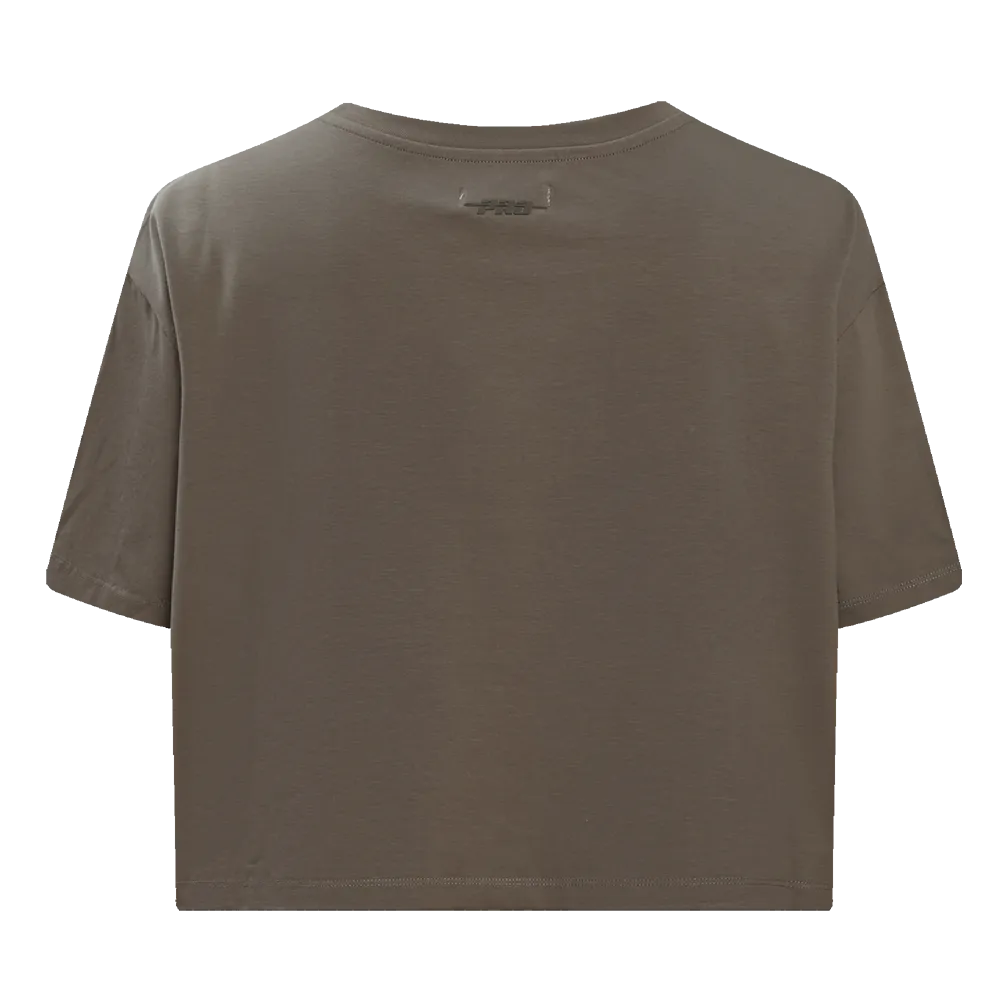 MLB ATLANTA BRAVES NEUTRAL WOMEN'S BOXY TEE (DARK TAUPE)