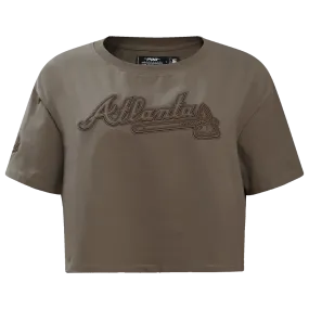 MLB ATLANTA BRAVES NEUTRAL WOMEN'S BOXY TEE (DARK TAUPE)