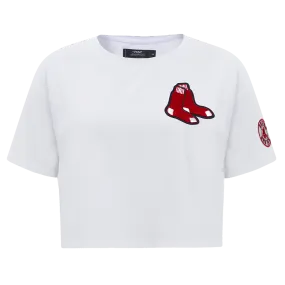 MLB BOSTON RED SOX CLASSIC WOMEN'S BOXY TEE (WHITE)