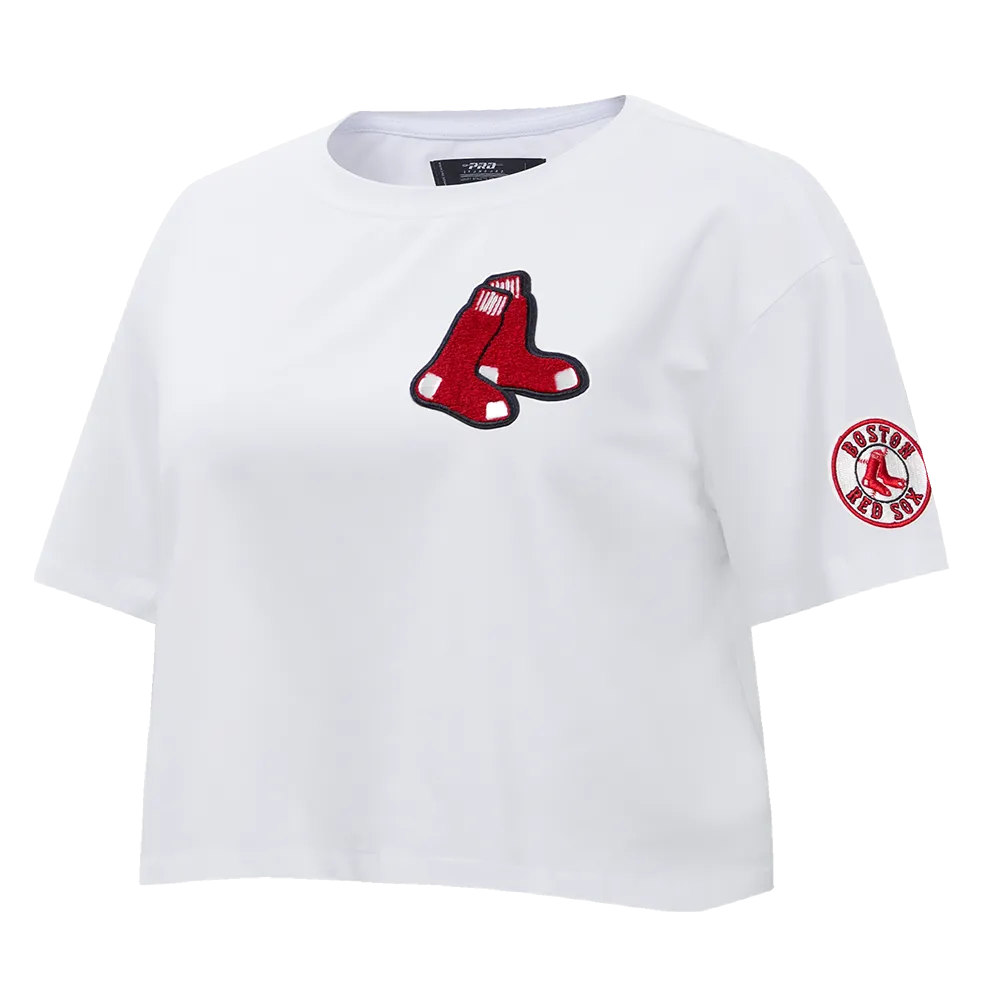 MLB BOSTON RED SOX CLASSIC WOMEN'S BOXY TEE (WHITE)