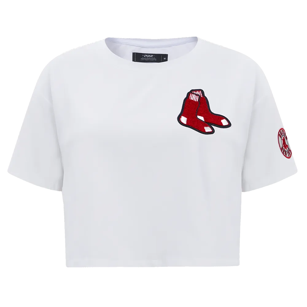 MLB BOSTON RED SOX CLASSIC WOMEN'S BOXY TEE (WHITE)