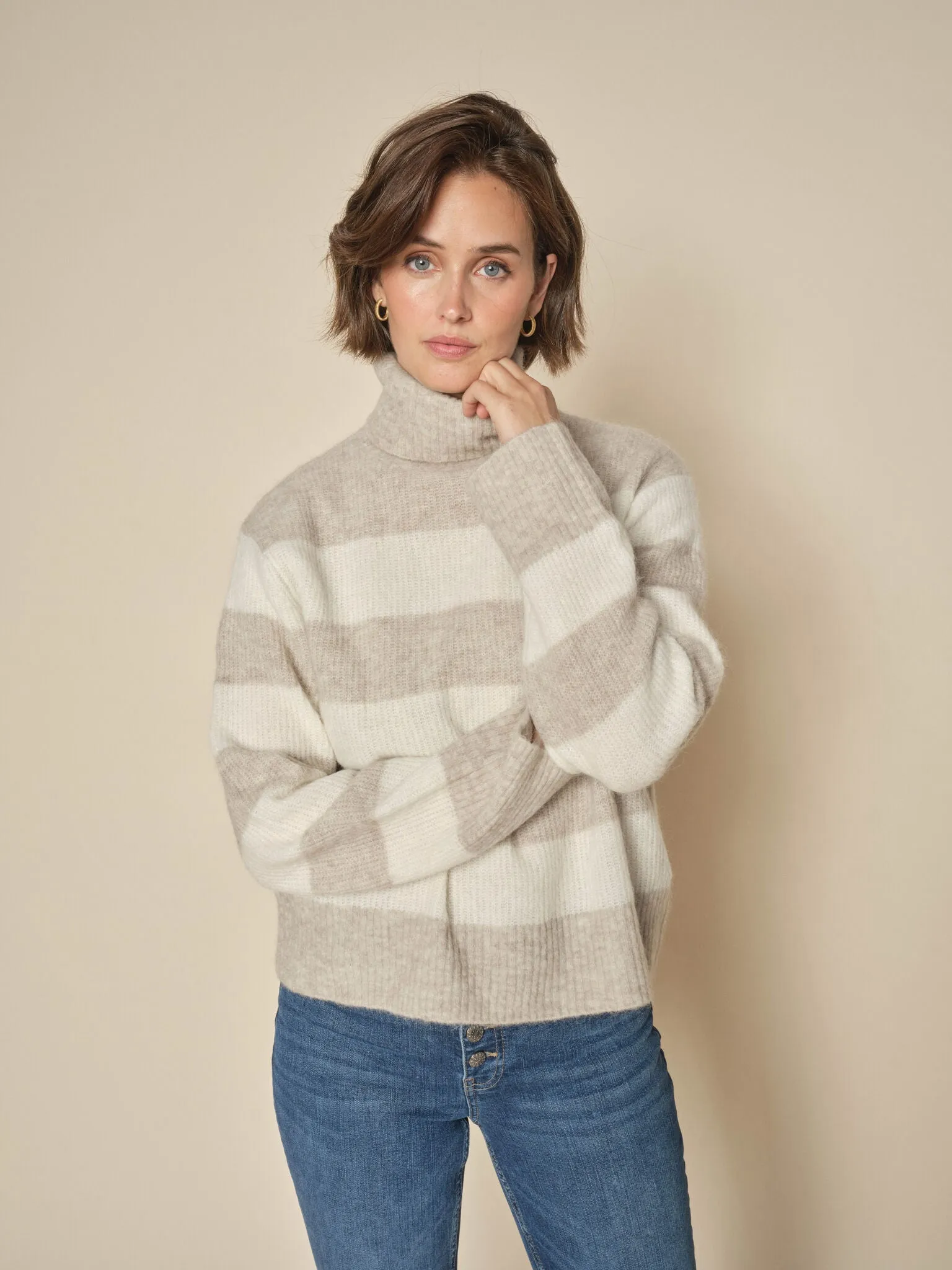 MMAidy Thora Stripe Rollneck Knit