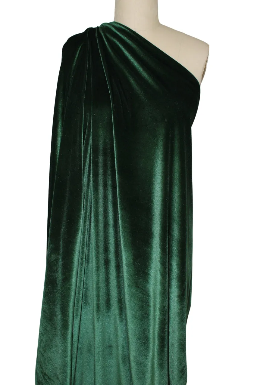 NY Designer Stretch Velvet - Wicked Green