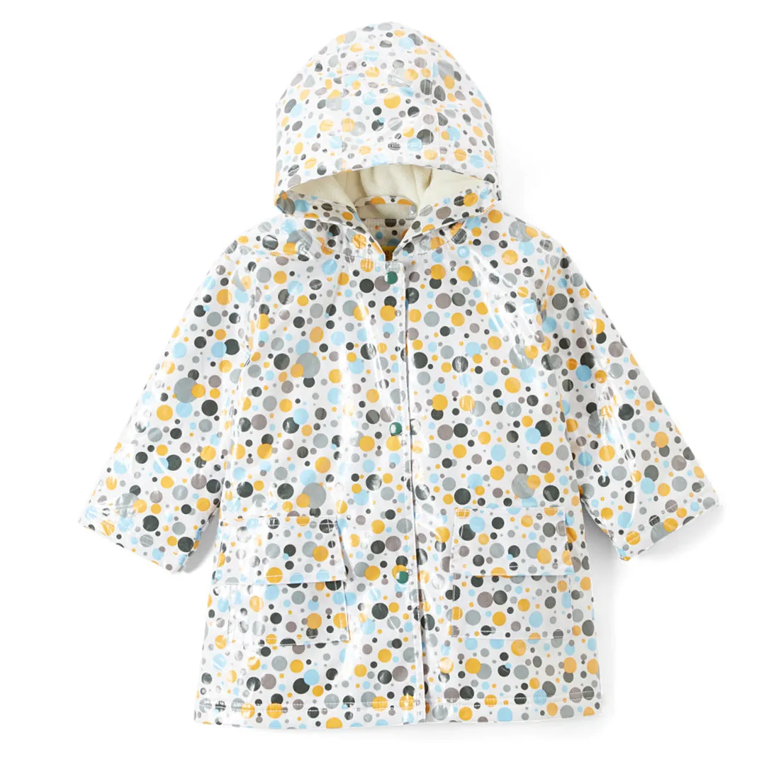 Pluie Pluie Girls Three Tone Multi Dot Rain Coat