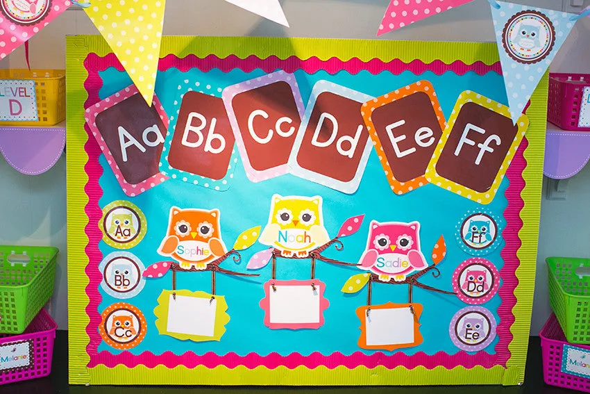 "Bright Owls" Classroom Decor Bundle | UPRINT | Printable Classroom Decor | Teacher Classroom Decor | Schoolgirl Style