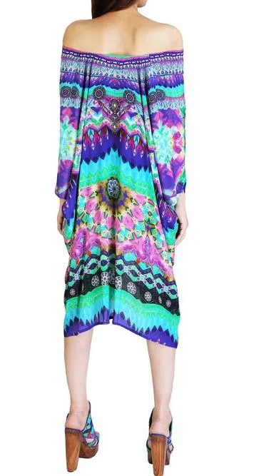 Sarina Blue Medium Lace-Up Kaftan