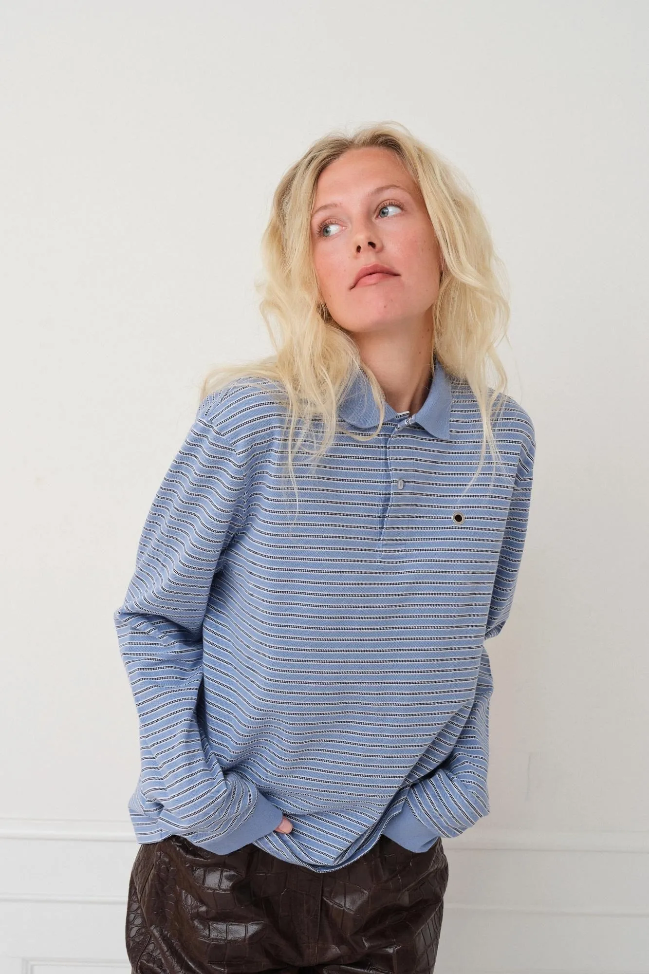 Serena Polo Shirt — Blue Stripe