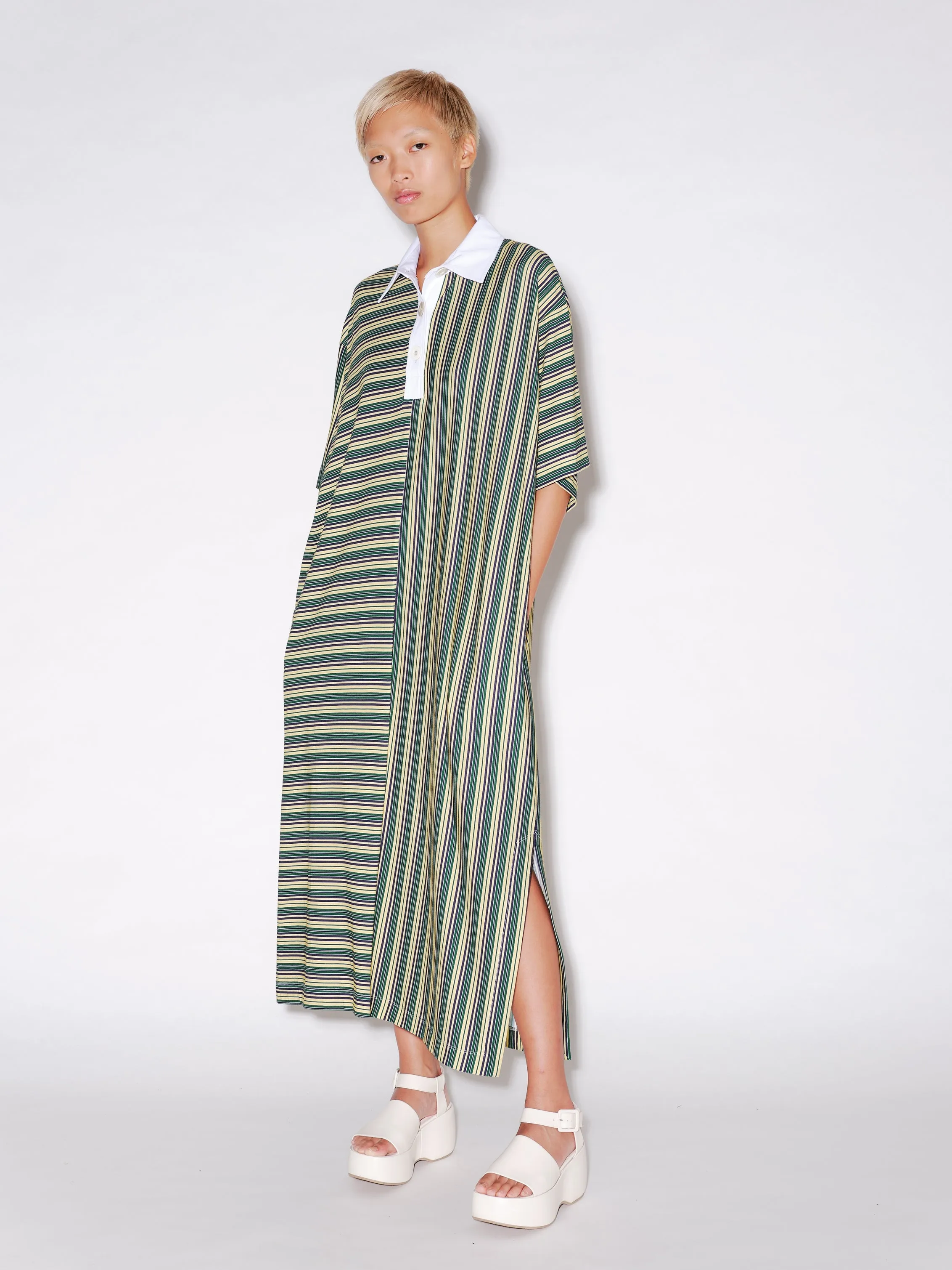 SHORT SLEEVE RUGBY MAXI DRESS