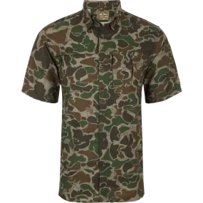 Short-Sleeved Flyweight Camo Hunting Shirt - Old School Green