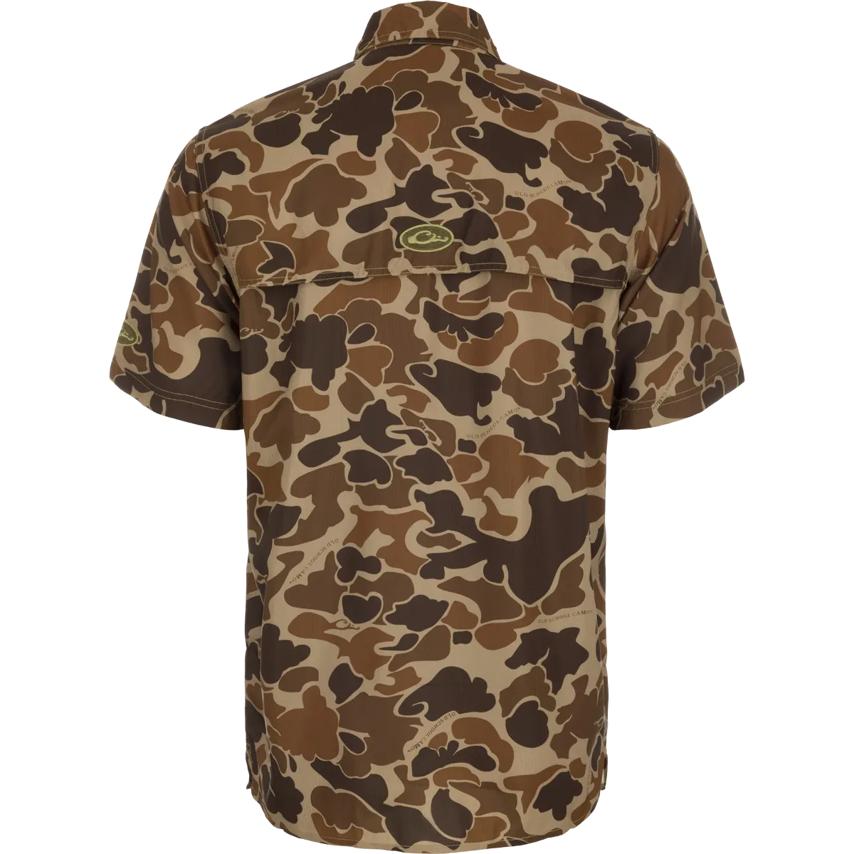 Short-Sleeved Flyweight Camo Hunting Shirt - Old School Green