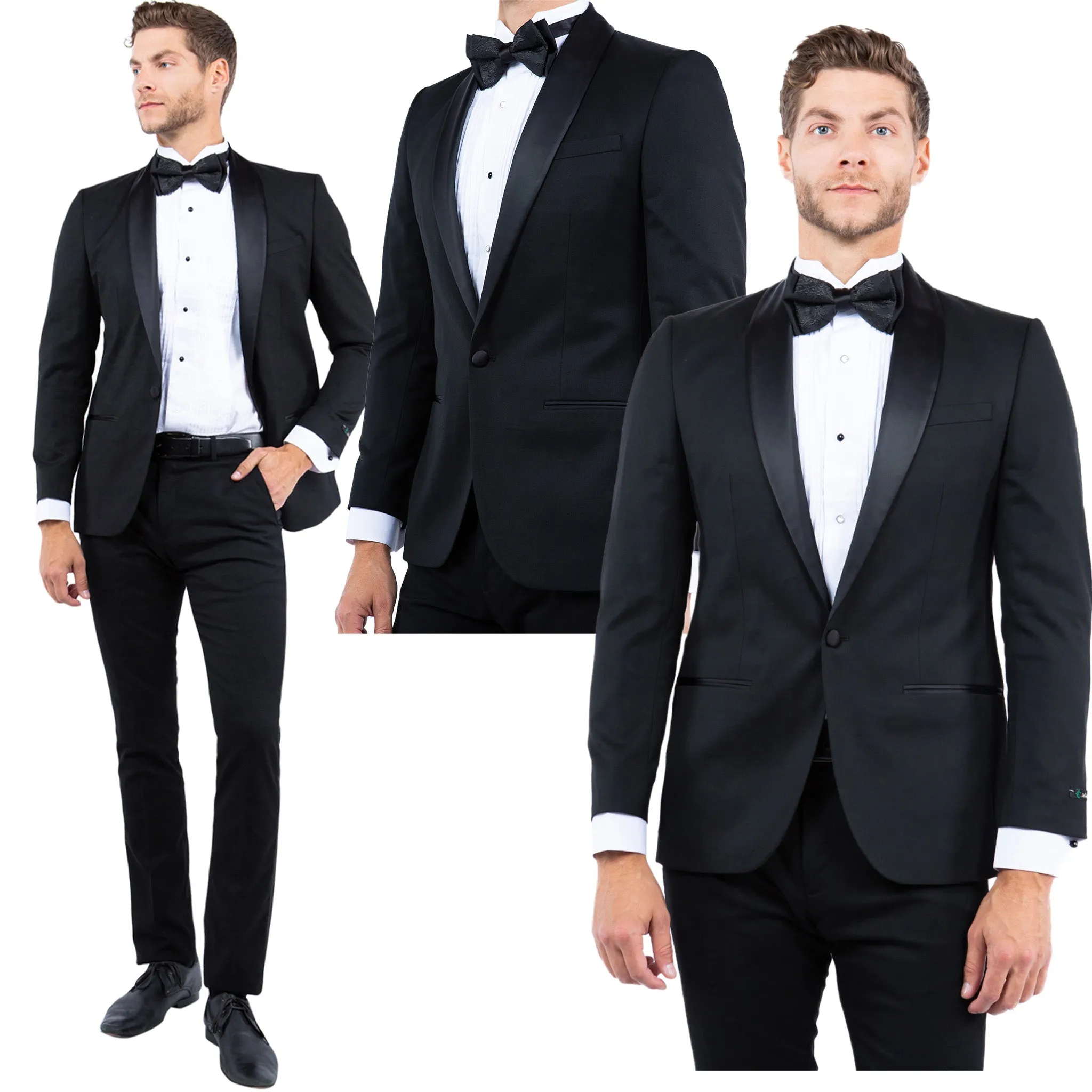 Slim Fit Black Shawl Tuxedo