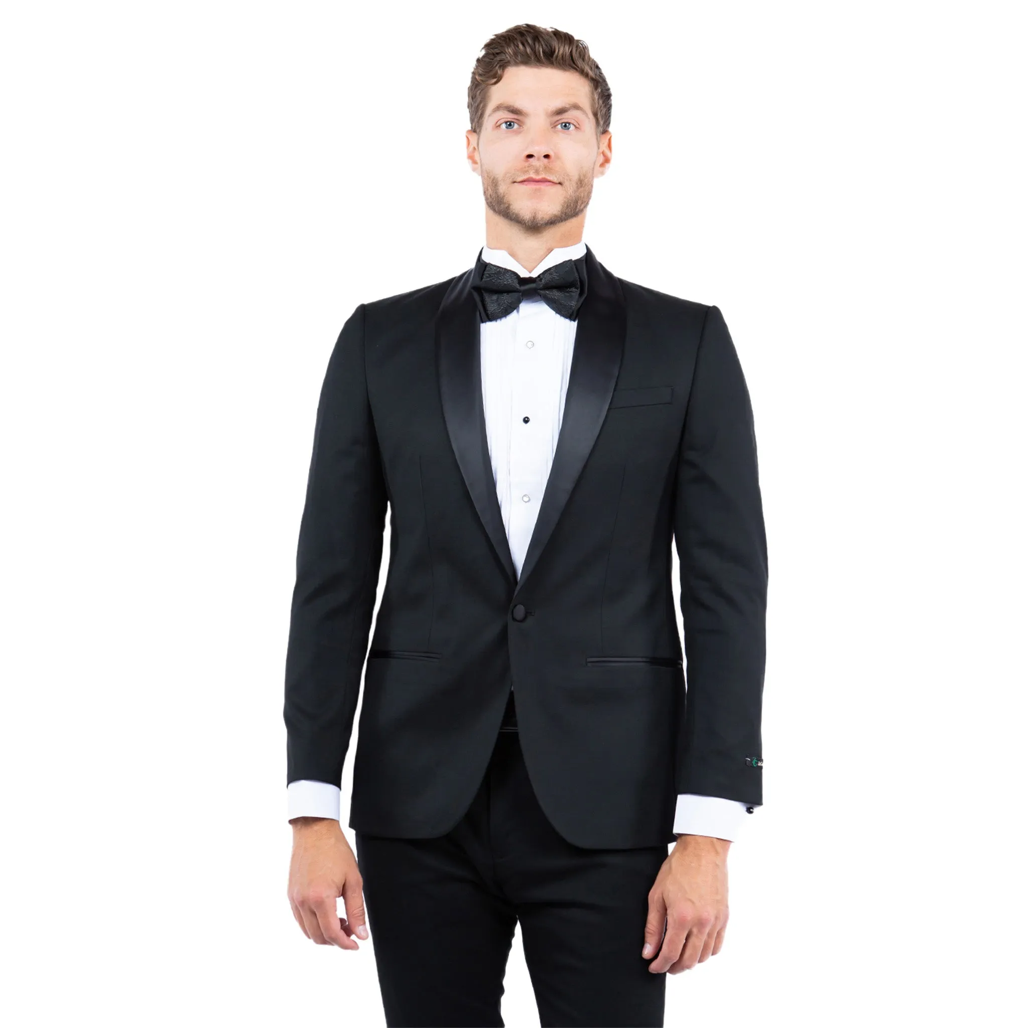 Slim Fit Black Shawl Tuxedo