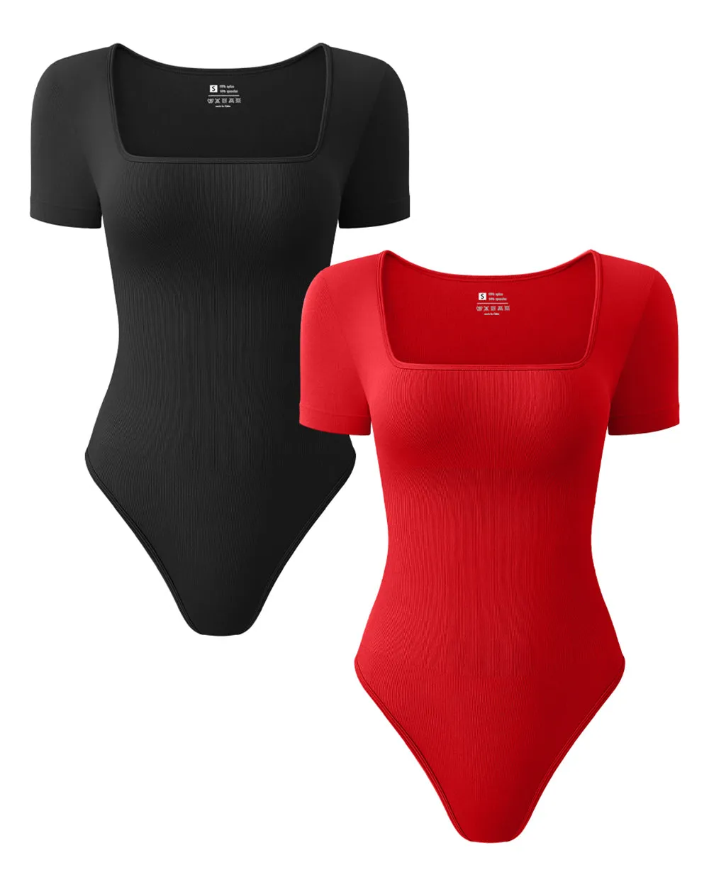 Square Neck Short Sleeve Bodysuits