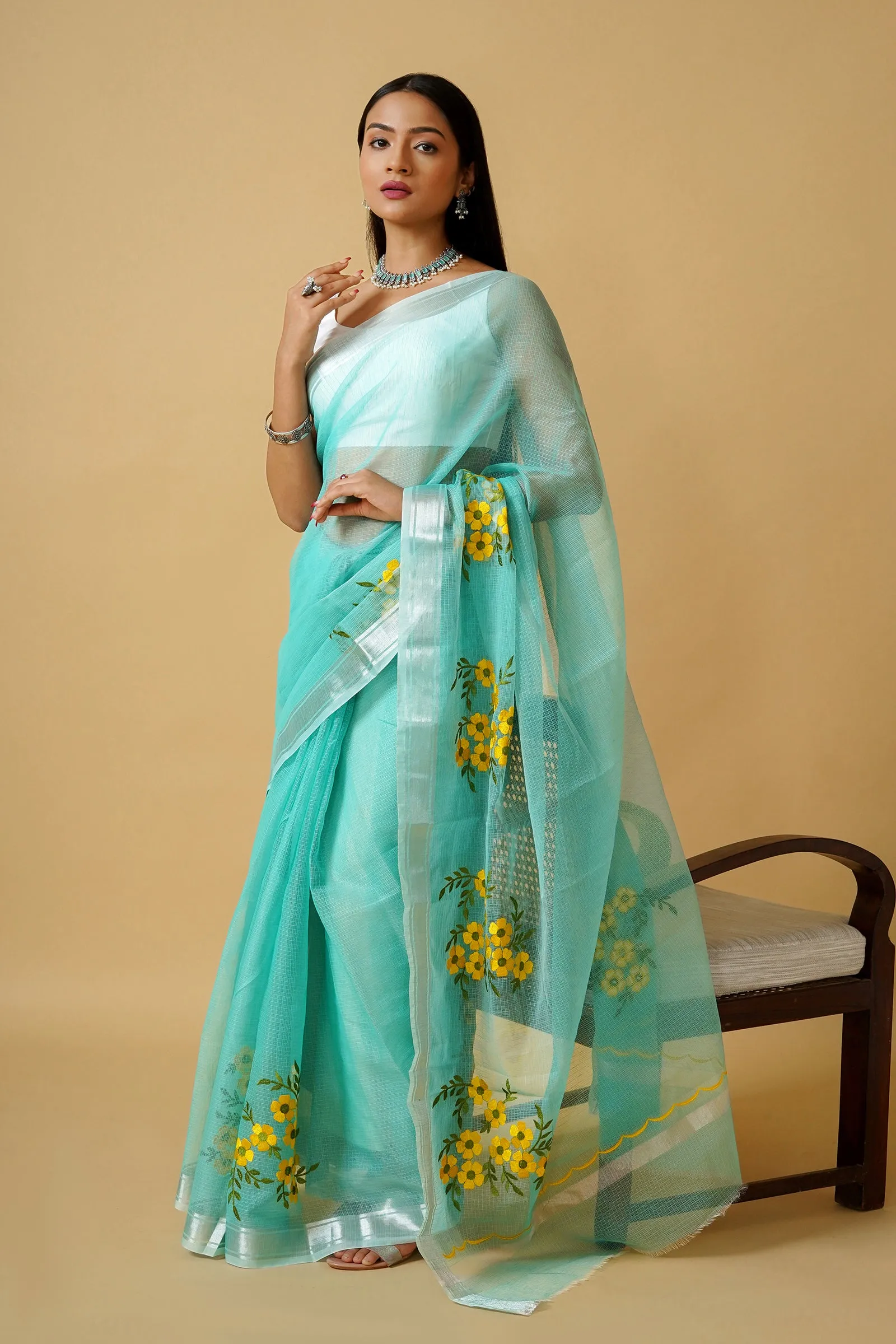 Teejh Divya Kota Embroidered Saree