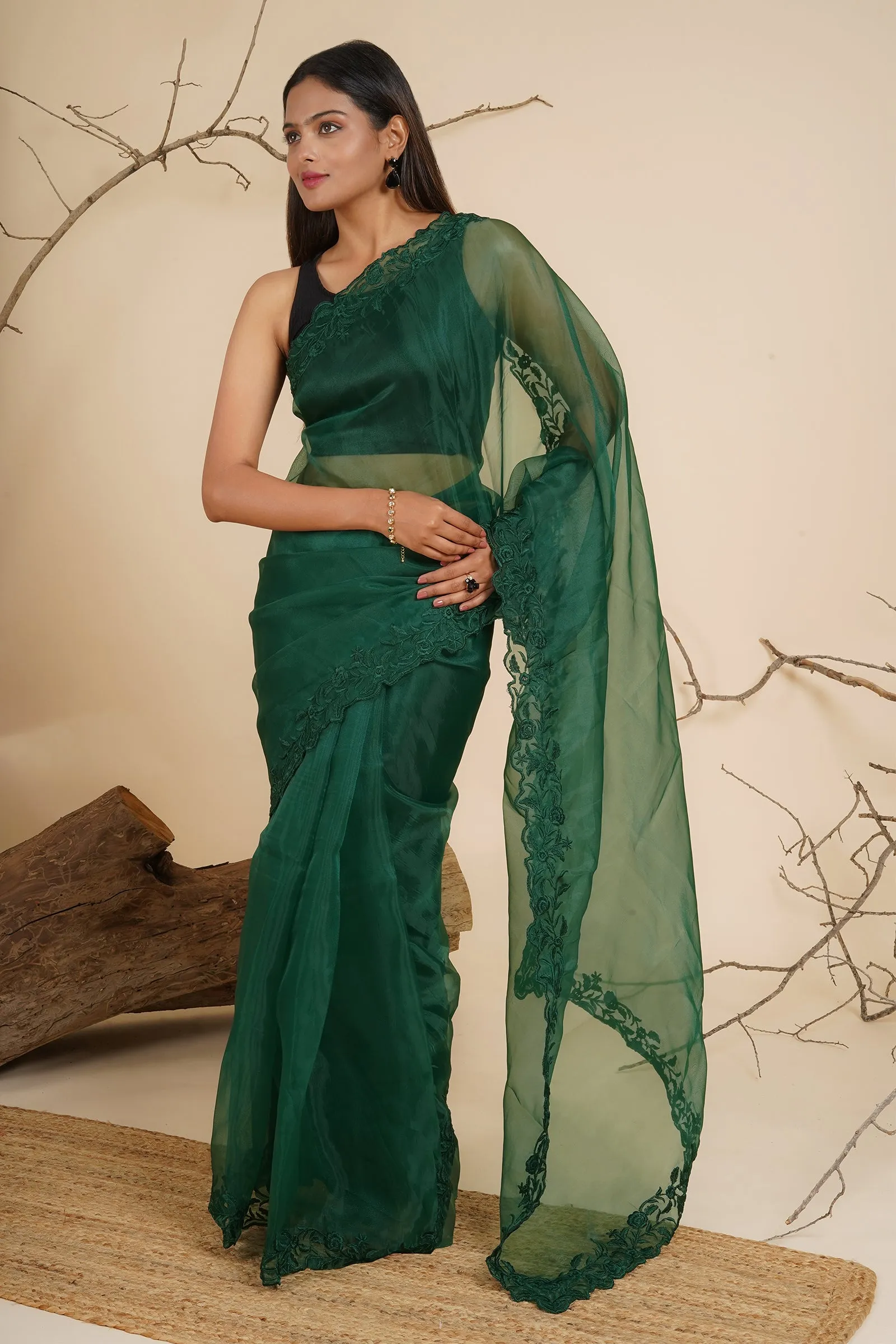 Teejh Gardenia Grace Organza Saree