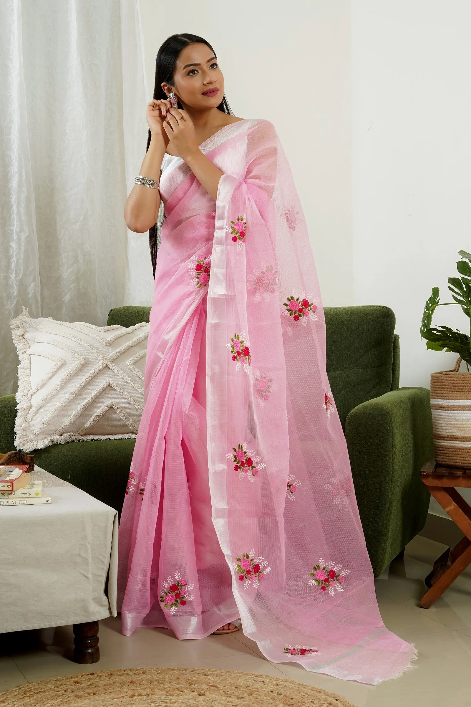 Teejh Harsha Kota Embroidered Saree